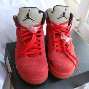 Men’s Nike Air Jordan 5 Retro Raging Bull Red Black 2017 Size 8 Used